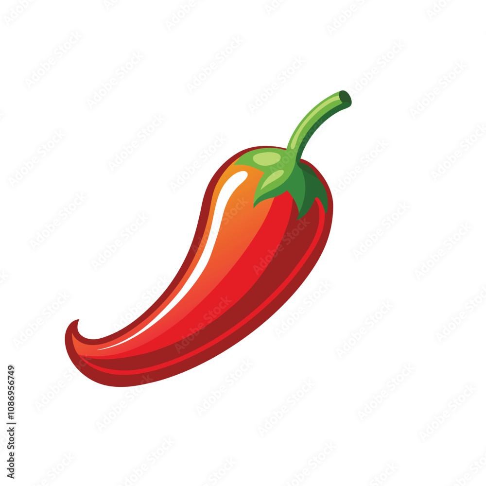 Red hot pepper icon. A symbol of sharp, burning and hot. Cook seasoning ingredient. Isolated vector illustration on a white background. Red hot pepper icon. A symbol of sharp, burning and hot. Cook seasoning ingredient. Isolated vector illustration on a white background.