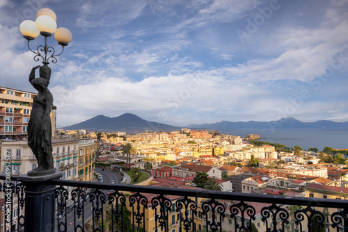 Obraz na płótnie Panoramic view of Naples with Vesuvius mount w salonie