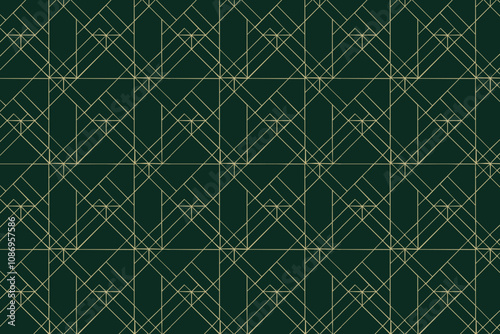 Modern Dark Green geometric background with simple line elements. Creative Background