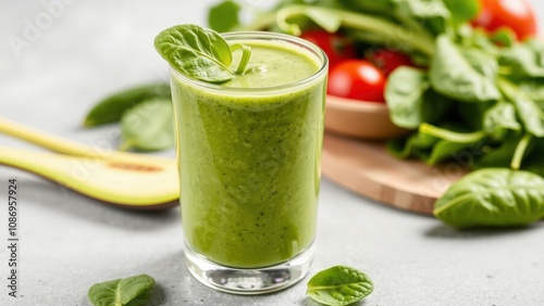 Refreshing Green Smoothie: Perfect for Health, Energy, and Wellness - Boost Your Day with Nutritious Ingredients photo