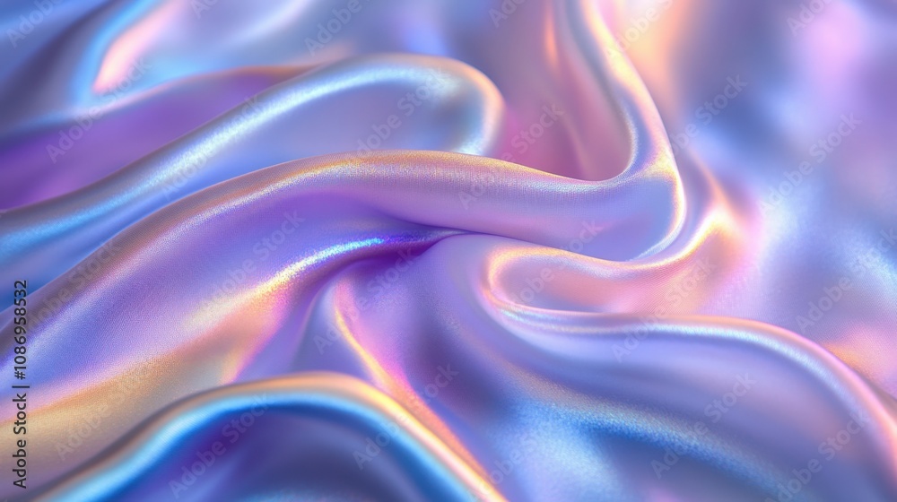 Obraz premium Luxurious iridescent silk fabric in soft pastel colors