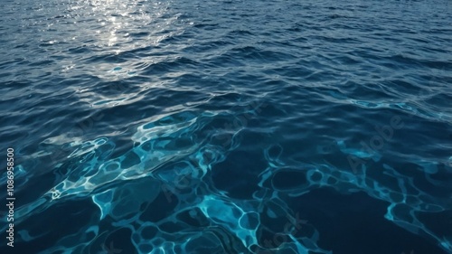 Blue water surface with abstract ripple texture