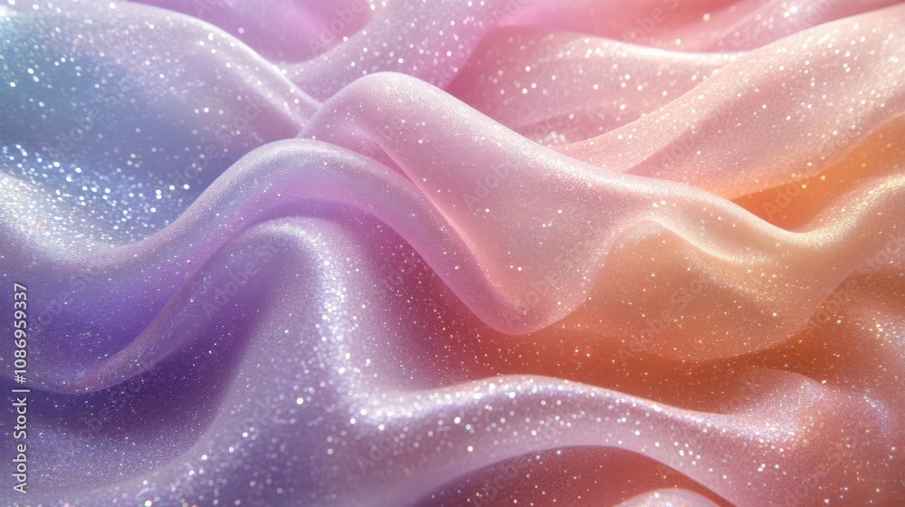 Ethereal Waves of Colorful Shimmering Fabric Ethereal Waves of Colorful Shimmering Fabric
