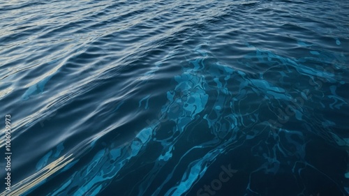 Calm blue water surface with abstract texture