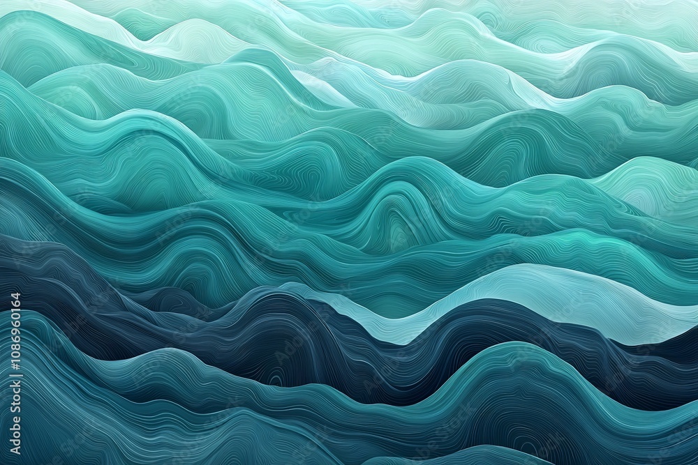 Tranquil Ocean Waves: A Serene Abstract Representation