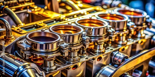 Close-Up of an Internal Combustion Engine Part Highlighting Intricate Details and Mechanical Precision for Automotive Enthusiasts and Engineers in Candid Photography Style