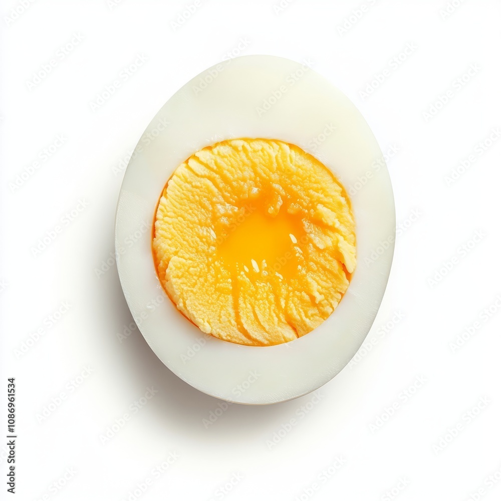boiled egg top view full length isolated on white background boiled egg top view full length isolated on white background