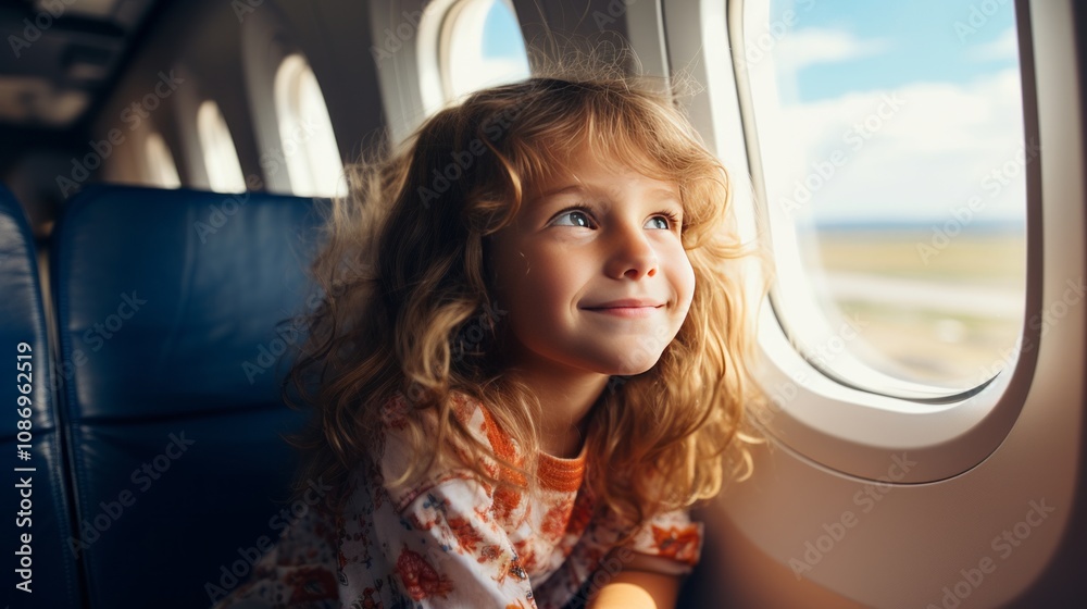 Exploring the World Through Innocent Eyes: An Adorable Little Girl's Journey by Airplane Exploring the World Through Innocent Eyes: An Adorable Little Girl's Journey by Airplane