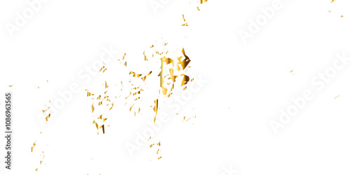 Abstract golden confetti falling down bokeh glitter and zigzag ribbon on transparent background. Design for holyday and celebration background. Vector illustration.