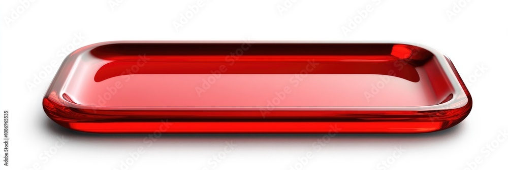 Vibrant Red Button Label Plate. Shiny Rectangular Sign Icon for Web Use, Isolated in Eye-Catching Design Vibrant Red Button Label Plate. Shiny Rectangular Sign Icon for Web Use, Isolated in Eye-Catching Design