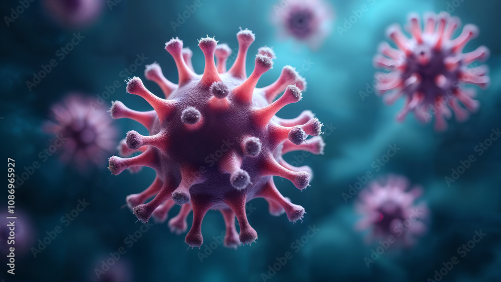 Fototapeta premium Artistic High-Resolution Photography of Immunoglobulins as Seen Through a Scientific Microscope, Focusing on Molecular Artistry