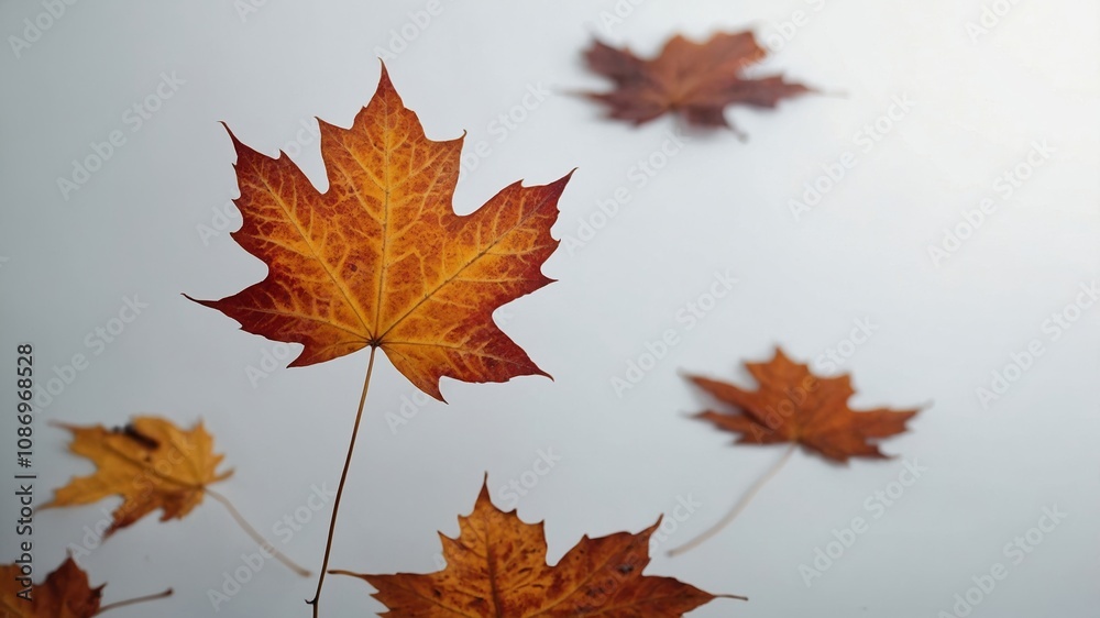 Maple leaf in autumn on white background Maple leaf in autumn on white background