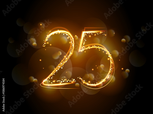Canvas Print No 25 in light painting style with bokeh on black background