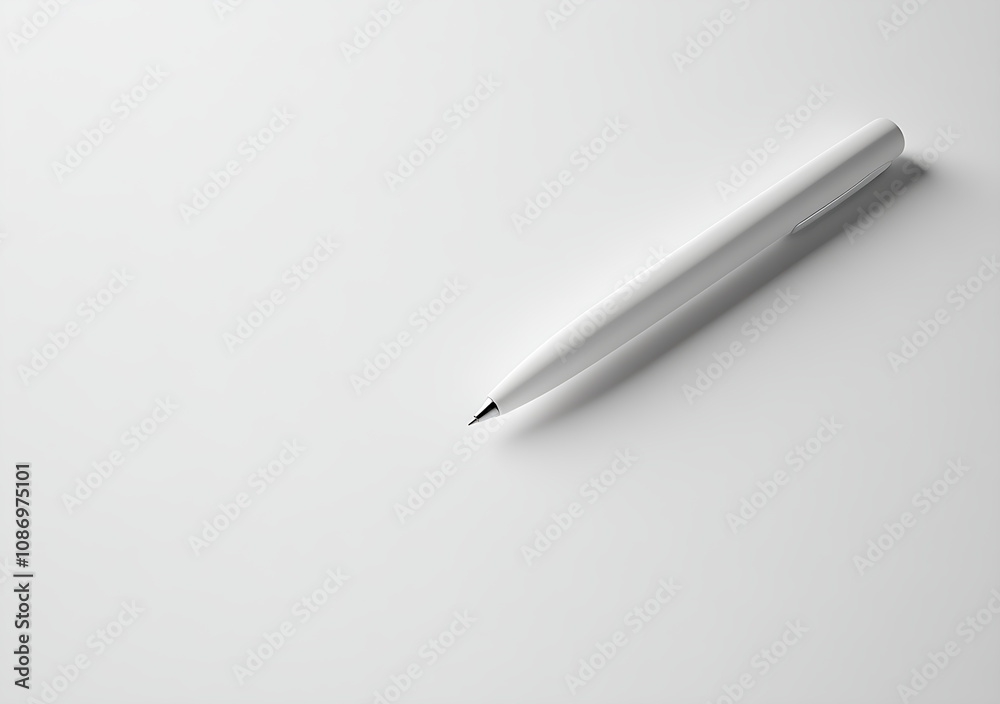 3D render of a white ballpoint pen isolated 3D render of a white ballpoint pen isolated
