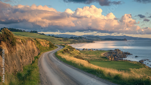 Coastal Scenic Road at Sunset