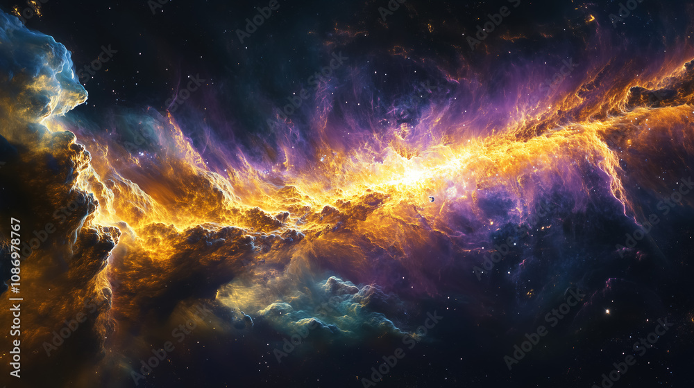 Stunning cosmic nebula glows with vibrant colors in deep space, showcasing the beauty of the universe in stunning detail. Generative AI Stunning cosmic nebula glows with vibrant colors in deep space, showcasing the beauty of the universe in stunning detail. Generative AI