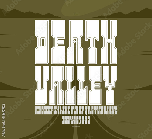Bold serif typeface in old vintage American style, wild west, saloon and western style modern new vector font for logos and emblems, display font for posters and headlines, titles and slogans.