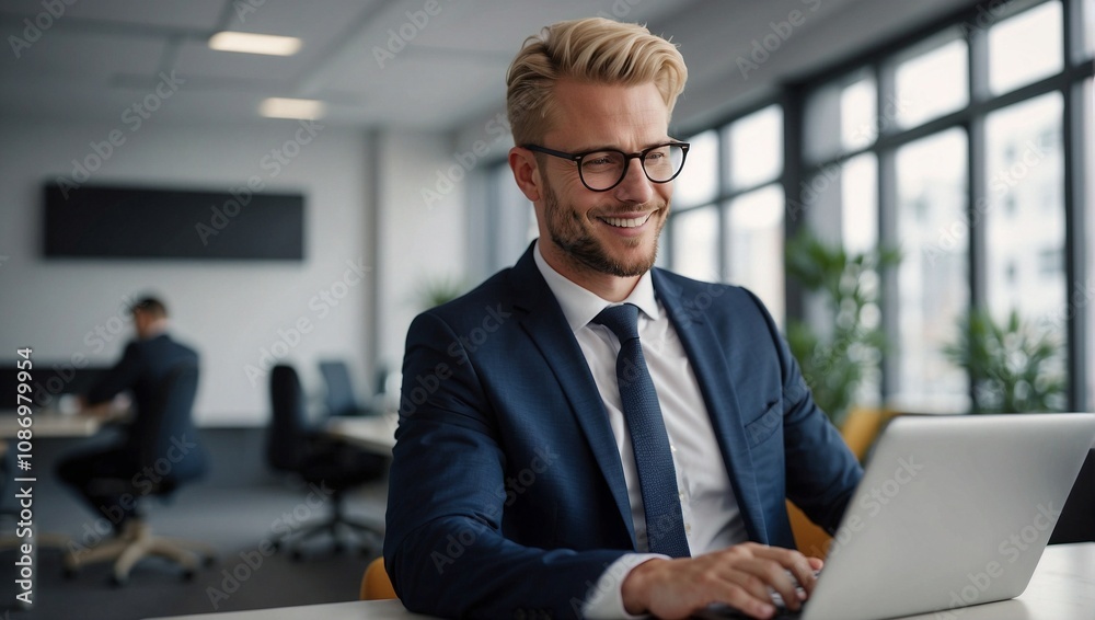 Professional Man Working in Office Professional Man Working in Office