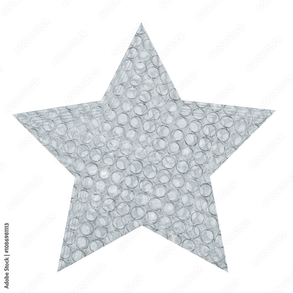 A star made of bubble wrap on a transparent background
A star made of bubble wrap on a transparent background
