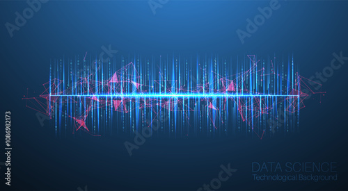 Big Data futuristic, technology light design. Vector datum digital background. Illustration innovation of data system. Hand drawn illustration.