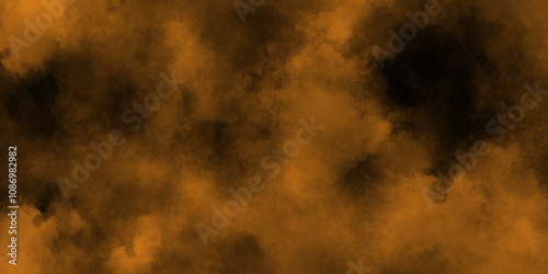 abstract cloud and vapor texture background. Black and orange smoke aquarelle smudge illustration smooth grungy smokey light red colors ink glow. orange color powder explosion	
