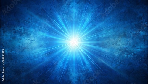 Abstract Blue Radiance Glowing Light Burst on Textured Background