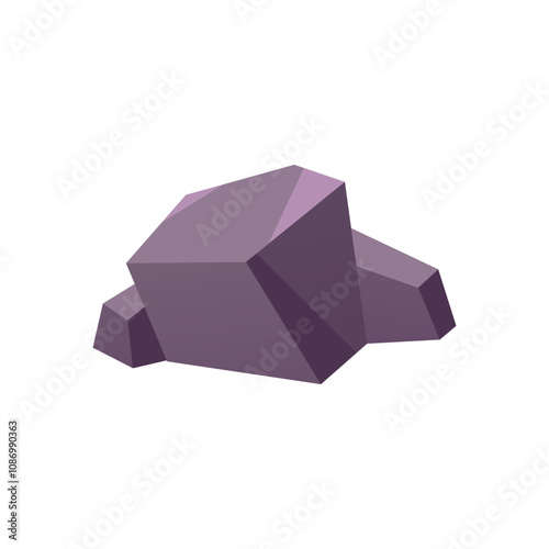 Stone rocks vector icon, cobblestones and debris of the mountain, granite stone block, grey boulder for gui game asset