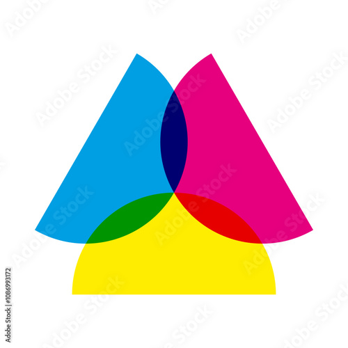 Three CMY Semicircles Colour Mix Icon