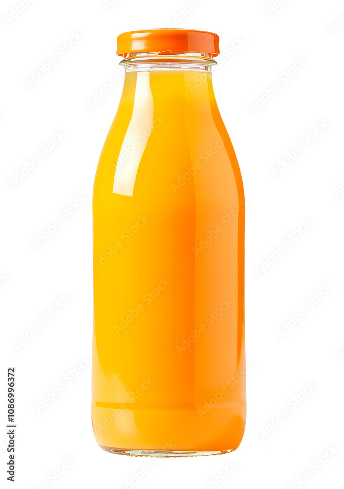 Orange juice glass bottle isolated on white Orange juice glass bottle isolated on white