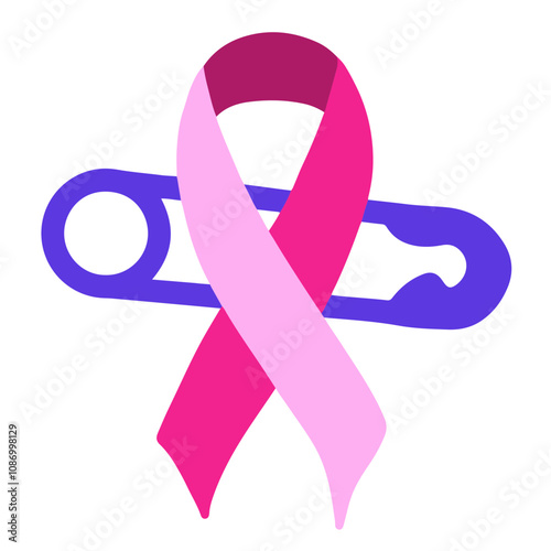 Ruban épinglé pour le cancer du sein