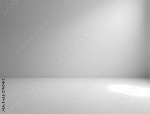 Gray empty perspective floor in studio room with gradient on background used for backdrop and showcasing your product