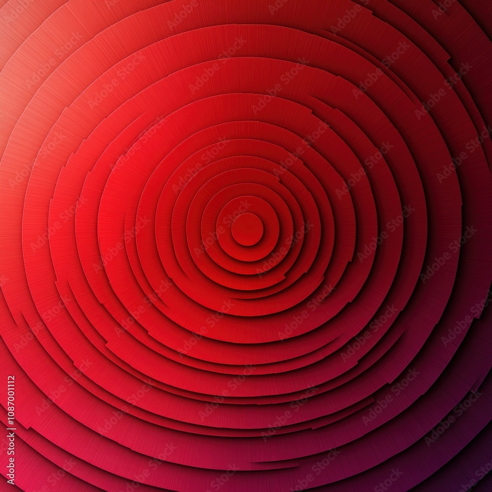 Abstract Red Concentric Circles with a Textured Surface Abstract Red Concentric Circles with a Textured Surface