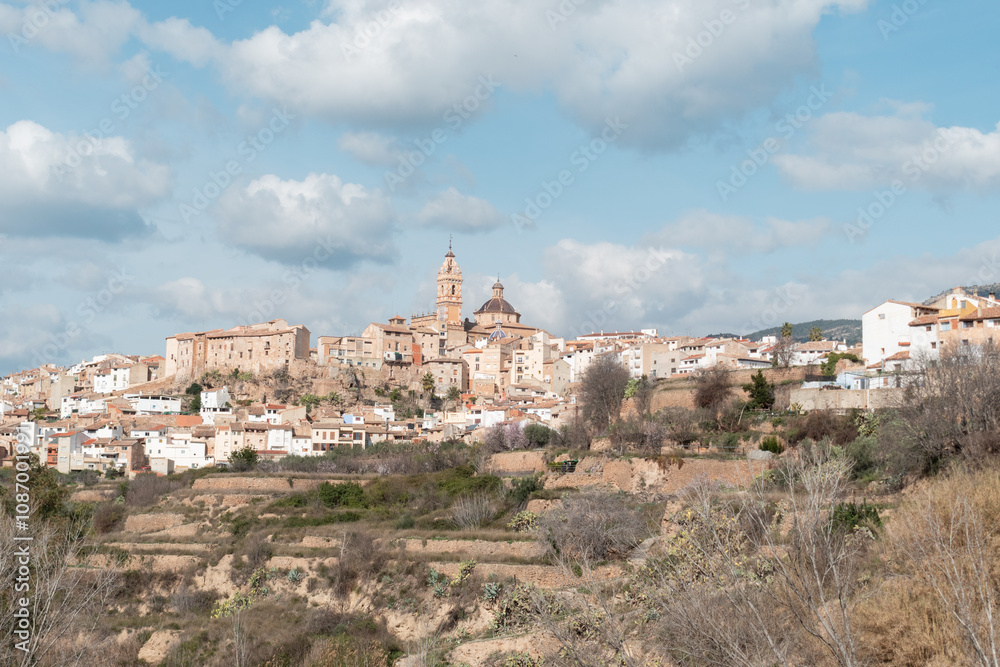 View of the village of Chelva, in Valencia, on top of a mountain View of the village of Chelva, in Valencia, on top of a mountain
