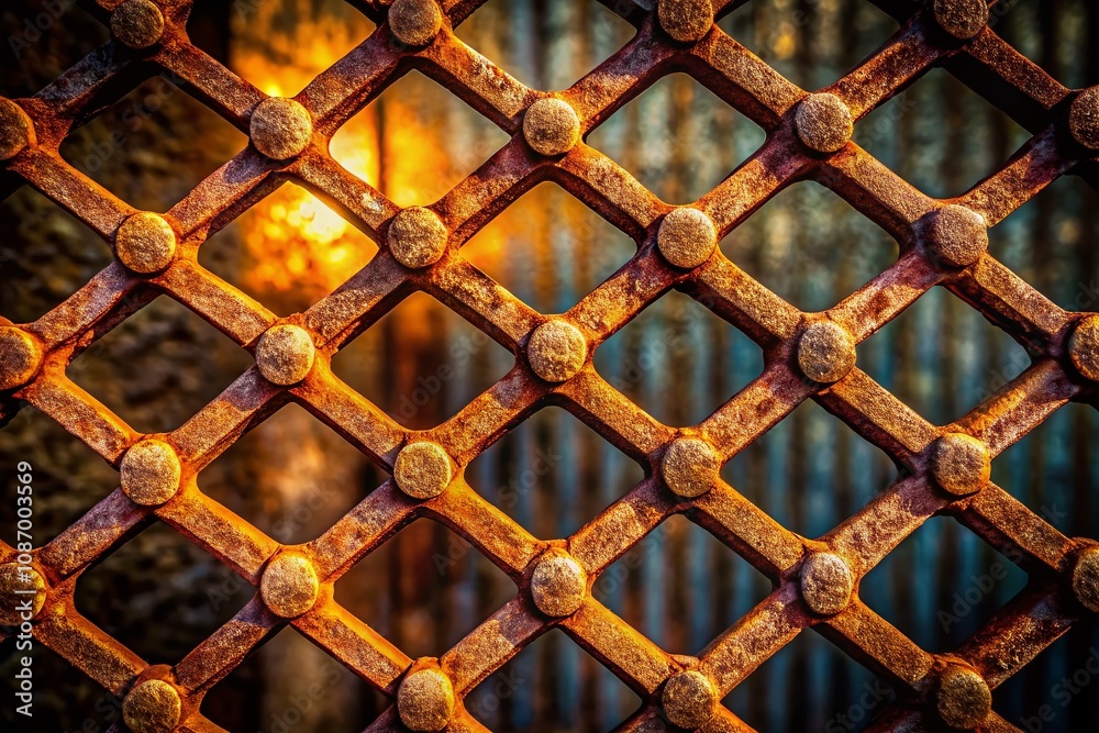 Rusty Metal Lattice Background - Aged Iron Grille Texture with Rust for Vintage and Industrial Design Projects, Perfect for Textures, Backdrops, and Artistic Creations Rusty Metal Lattice Background - Aged Iron Grille Texture with Rust for Vintage and Industrial Design Projects, Perfect for Textures, Backdrops, and Artistic Creations