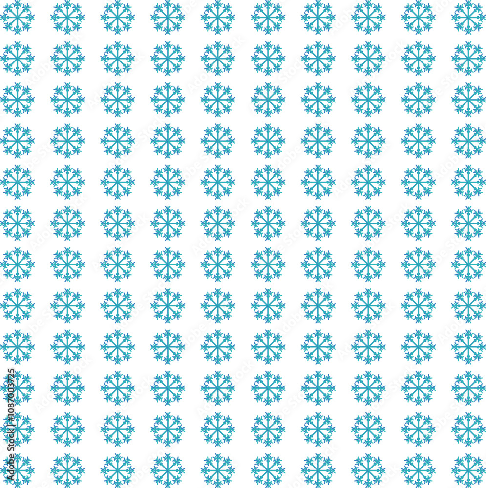 Neat, symmetrical snowflakes stand in even rows, creating a winter beauty background. Neat, symmetrical snowflakes stand in even rows, creating a winter beauty background.
