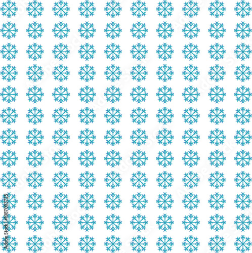 Neat, symmetrical snowflakes stand in even rows, creating a winter beauty background.