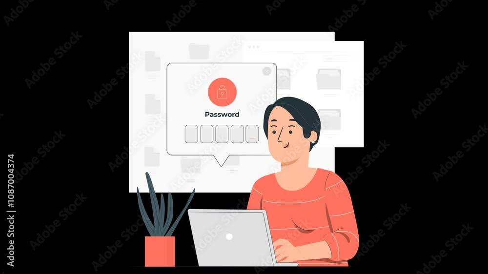 Secure Login Animated Illustration