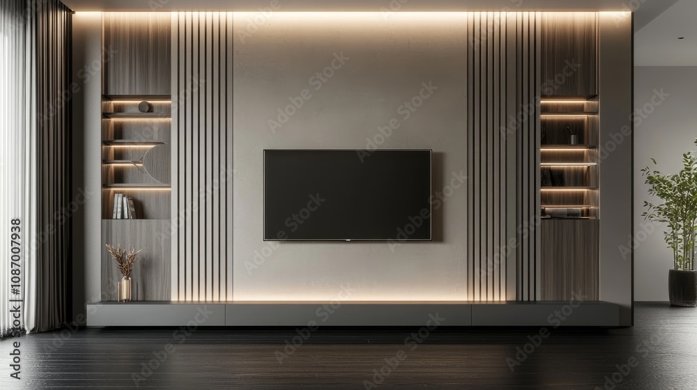 Minimalist Living Room with Modern TV Unit Minimalist Living Room with Modern TV Unit