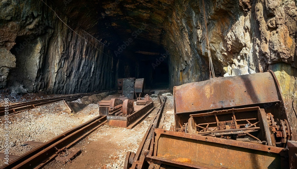 old train in the cave