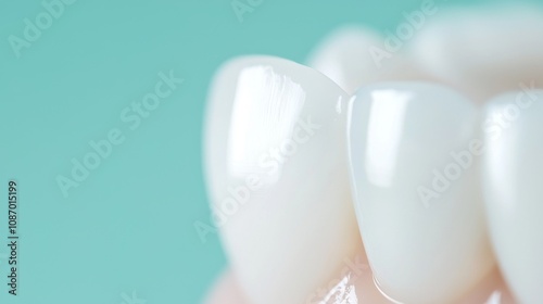 Healthy teeth shining brightly, close-up view highlighting dental health and hygiene, showcasing smooth enamel and well-defined gum lines for a radiant smile.