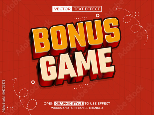 bonus game editable text, font effect, 3d text for title