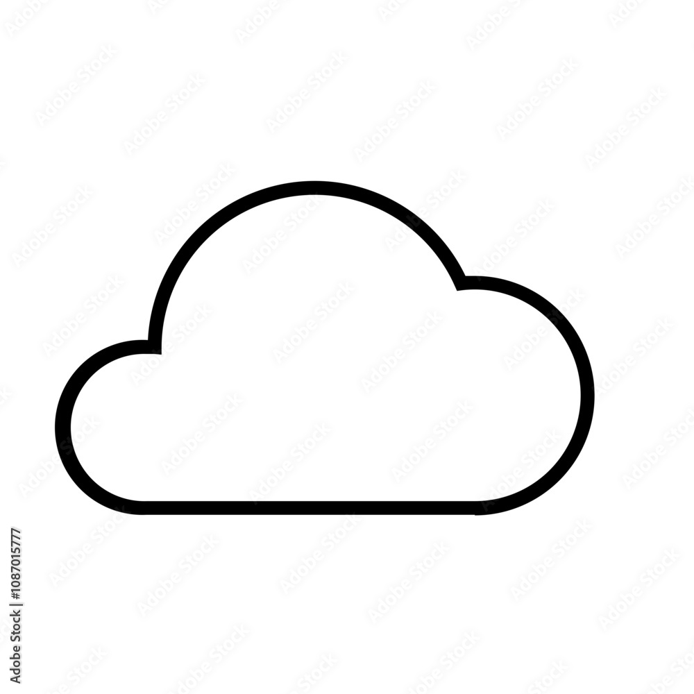 Simple Cloud Outline – Minimalist Weather Symbol Simple Cloud Outline – Minimalist Weather Symbol