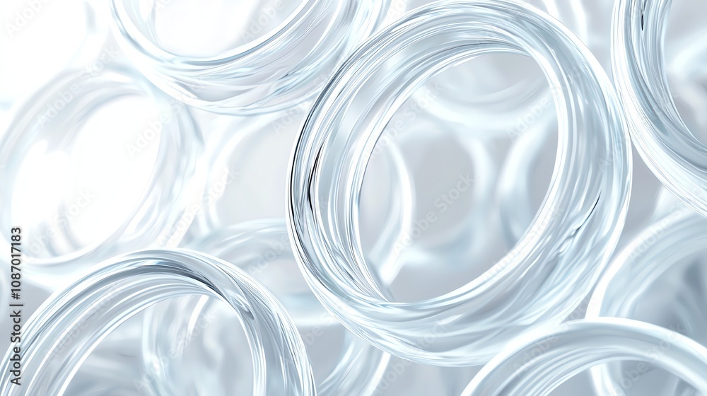 Clean abstract background featuring overlapping translucent circles in a white and silver palette, 8k, high detail Clean abstract background featuring overlapping translucent circles in a white and silver palette, 8k, high detail