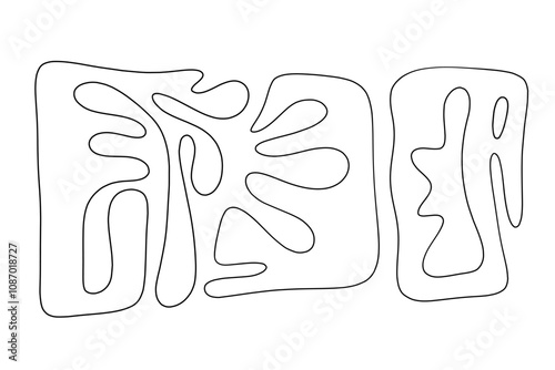 Random Shapes Organic Set. Outline 2d vector image. Backdrop.