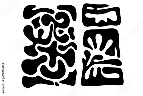 Random Shapes Organic Set. Outline 2d vector image. Backdrop.