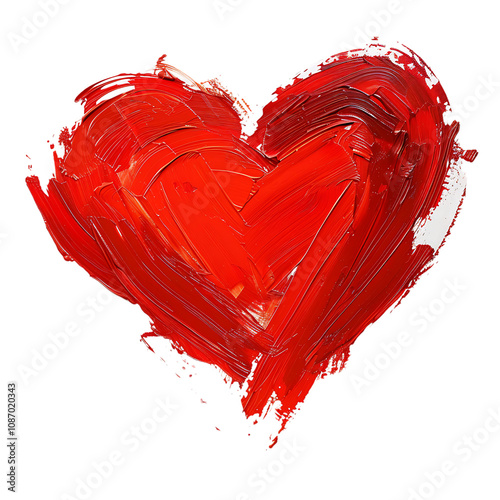 watercolor backdrop with a heart brushstroke against transparent background generated by Ai