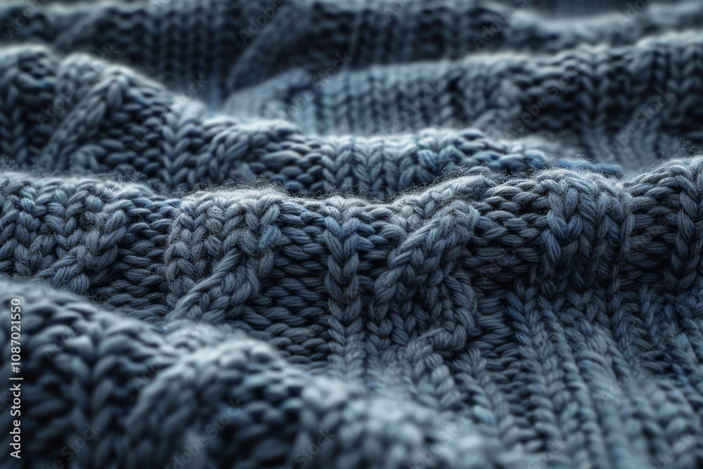 Soft and Cozy Textured Knitted Fabric in Deep Blue Shades Creating a Warm and Inviting Atmosphere for Fashion or Home Decor Projects Soft and Cozy Textured Knitted Fabric in Deep Blue Shades Creating a Warm and Inviting Atmosphere for Fashion or Home Decor Projects