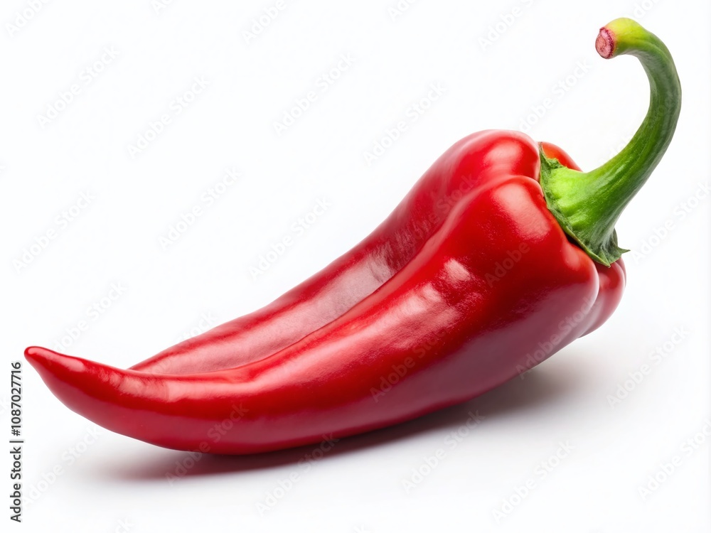 Ripe Chili Pepper Isolated on White Background for Food Photography, Perfect for Culinary and Recipe Use, Showcasing Vibrant Color and Freshness for Marketing and Advertising Purposes Ripe Chili Pepper Isolated on White Background for Food Photography, Perfect for Culinary and Recipe Use, Showcasing Vibrant Color and Freshness for Marketing and Advertising Purposes
