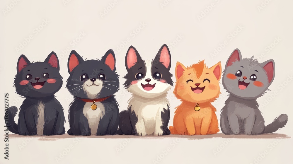 funny pets on white background funny pets on white background