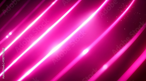 Abstract Pink Neon Lines Background with Glowing Effects, Dynamic Diagonal Streaks and Bright Light.